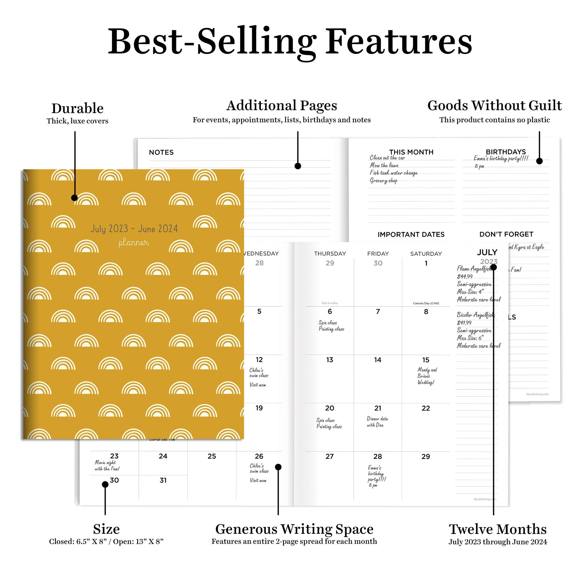 TF Publishing 2023-2024 Radiant Sun Medium Monthly Planner